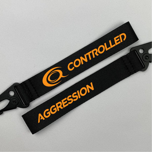 Key/ Bag Tag: Orange on Black