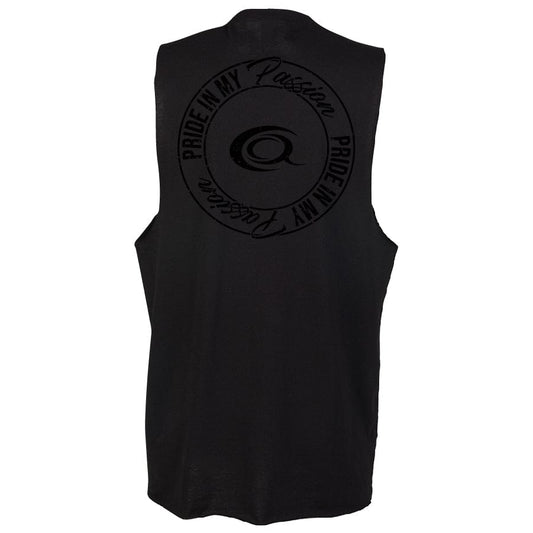 Pride in My Passion Emblem Drop Sleeve Vest - Black on Black