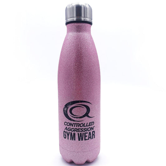 Metal Water Bottle - Glitter Pink 500ml